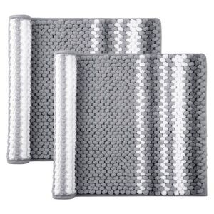 Open Box - PiccoCasa -  Chenille Extra Soft Fluffy No Gray and White